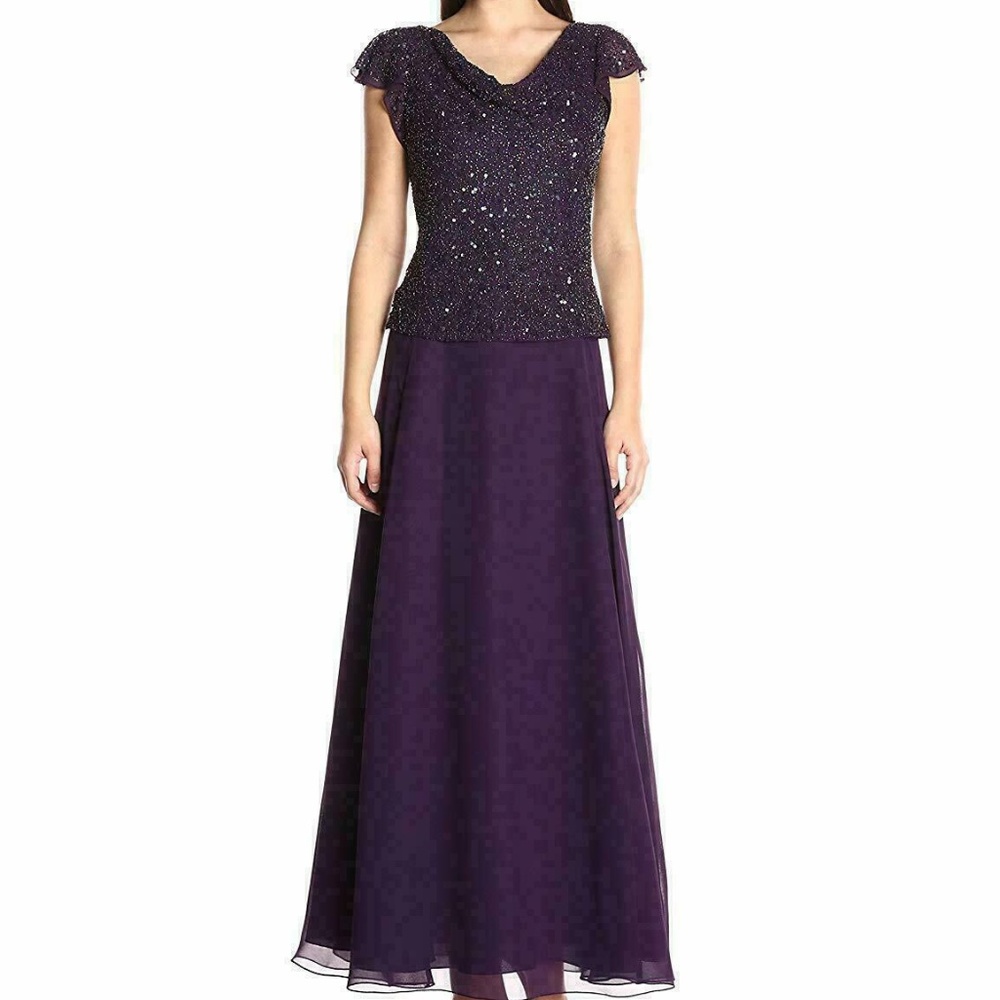 J Kara Women's Long Beaded dress 8